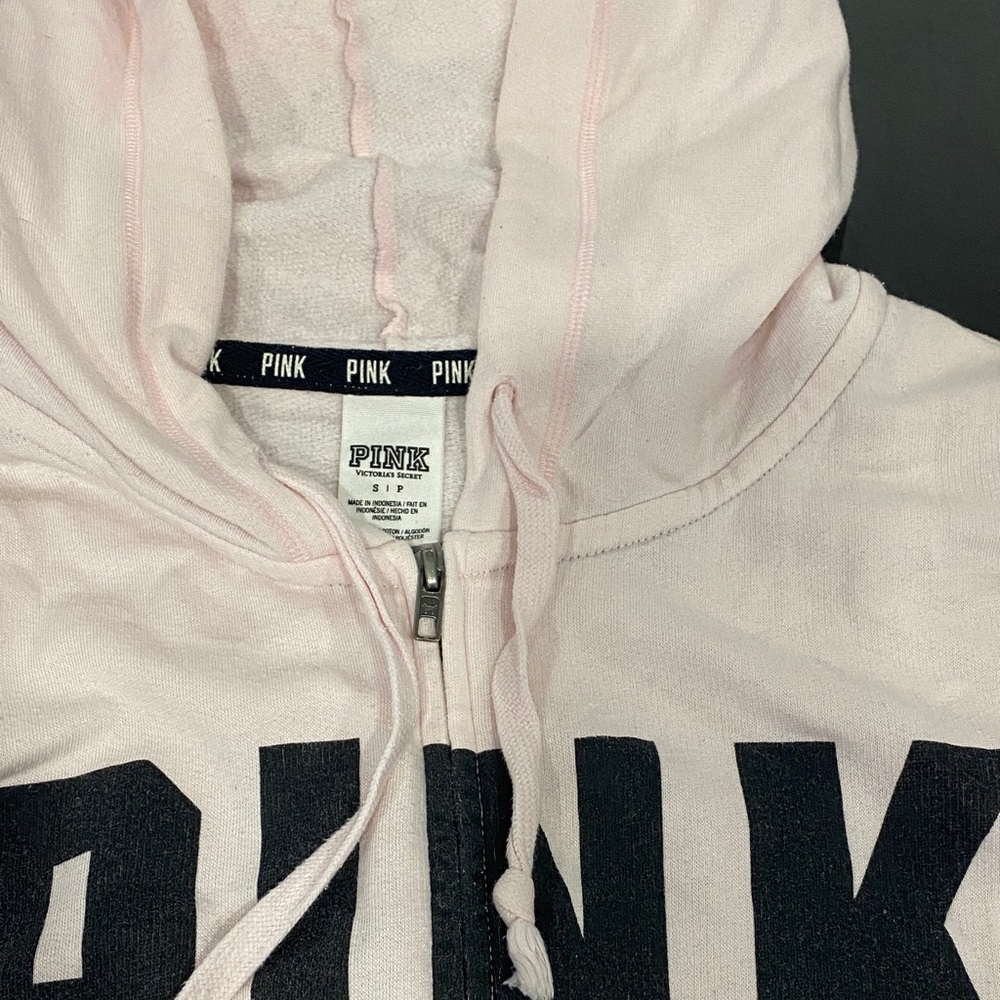 PINK Victoria's Secret Light Pink Hoodie with Black Logo